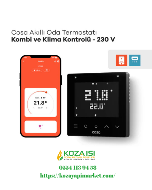 akıllı kablosuz oda termostatı kombi ve klima kontrolü