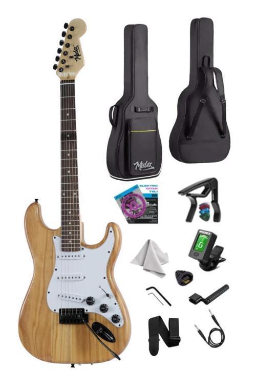 RPH-320WD Ahşap Renk Strat Kasa SSS Elektro Gitar Seti