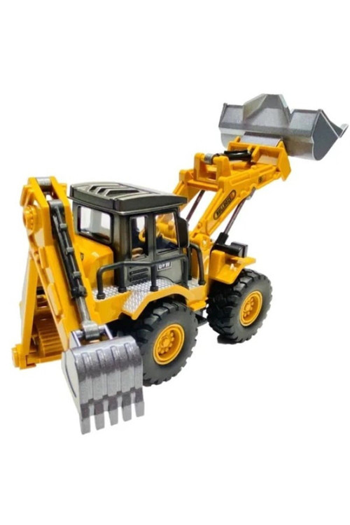 Oyuncak Buldozer Metal Kepçe Çift Taraflı İş Makinası 32 Cm.