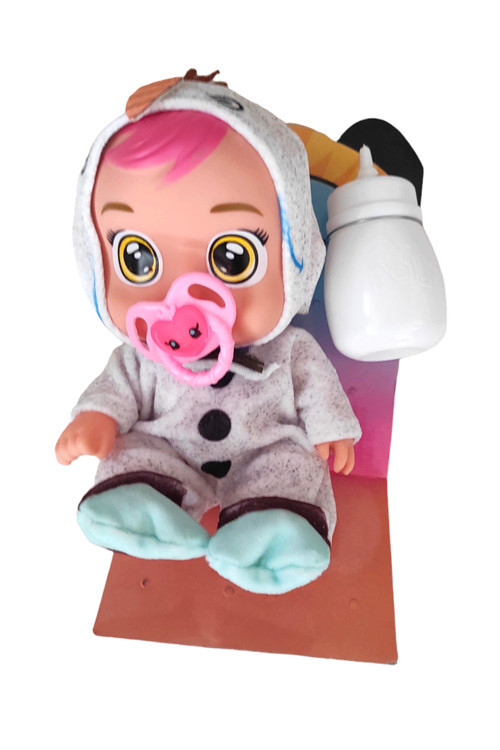 Ağlayan Bebek Crying Baby Gözyaşı Akıtan Bebek Beyaz Elbiseli