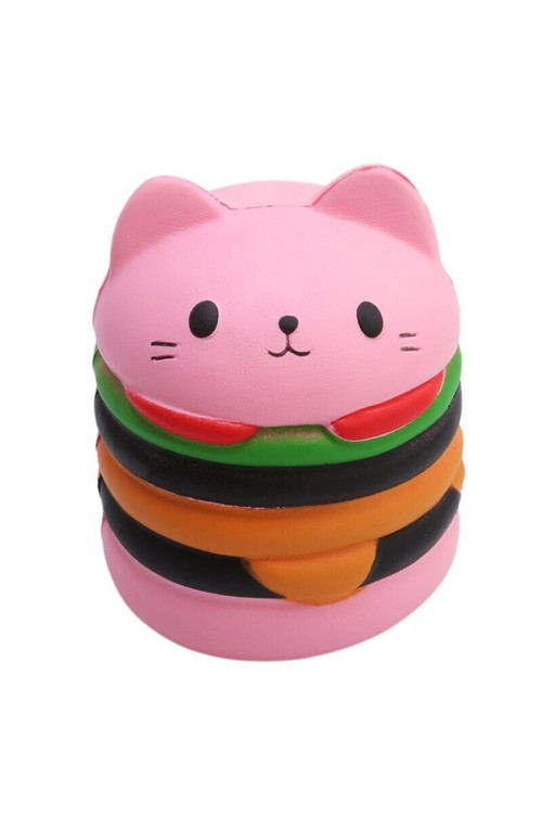 Jumbo Pembe Hamburger Sukuşi Yavaş Yükselen Kokulu Squishy 11 Cm.