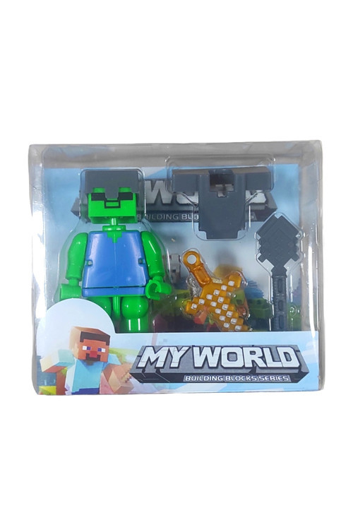 Minecraft 1 Figür 3 Aksesuar 4'Lü Figür Seti Zombi Model 4