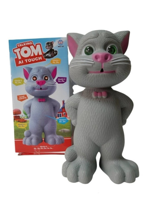 Konuşan Kedi Tom Ses Kaydeden Işıklı Müzikli Oyuncak 23 Cm Talking Tom Cat