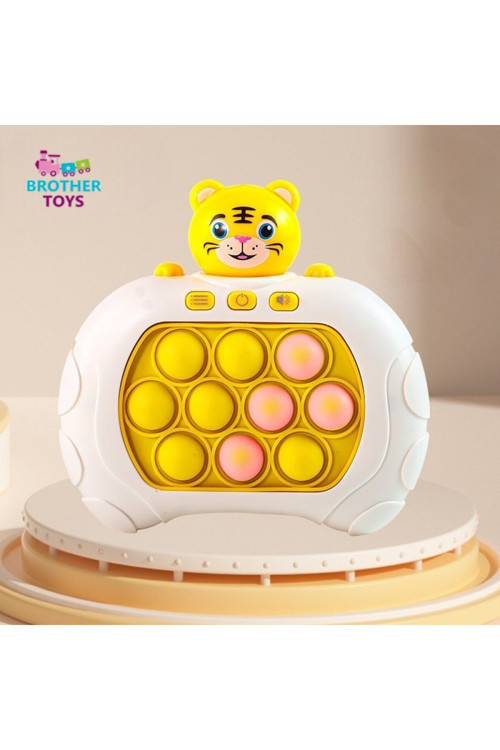 Işıklı Stres Giderici Popit Oyun Konsolu Pop It Oyuncak Sarı Kaplan Model