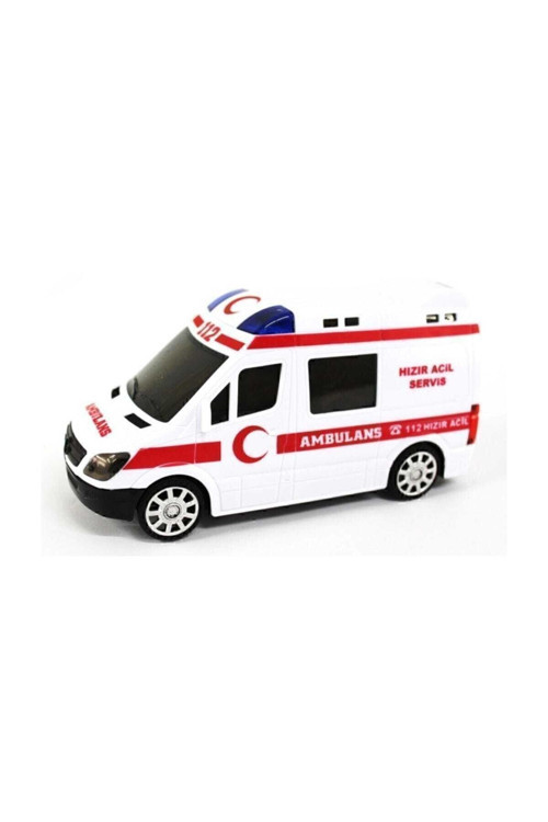 Oyuncak Ambulans Ledli 3D Işıklı Srenli Oyuncak Araba