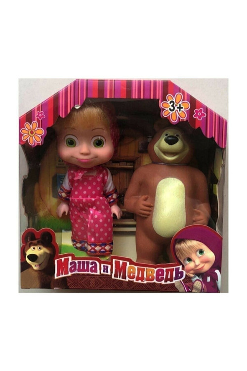 Masha Ve Koca Ayı Oyuncak Figür Set - Maşa Ile Koca Ayı Oyuncak Pembe