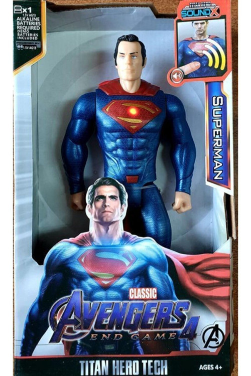 Action Figür Kahraman Oyuncak Işıklı Konuşan 28.5 Cm Süpermen
