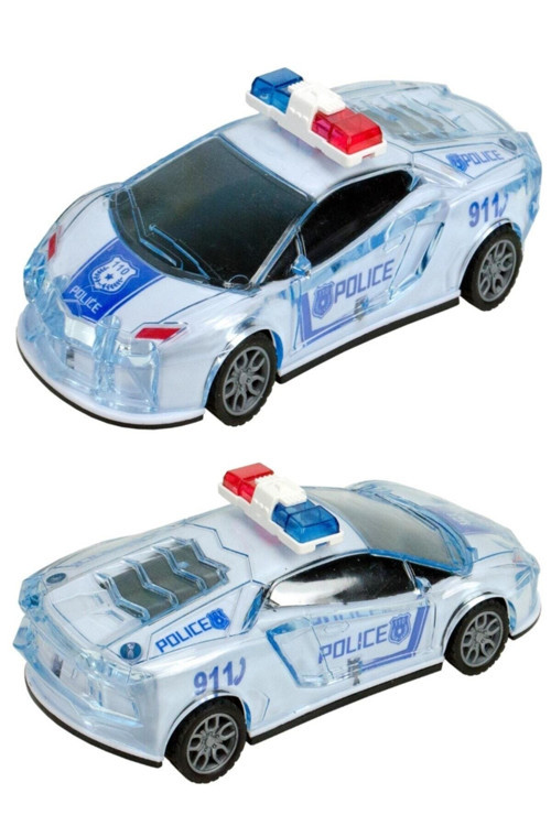 Kırılmaz Korumalı Sesli Işıklı Çek Bırak Sürtmeli Oyuncak Polis Arabası