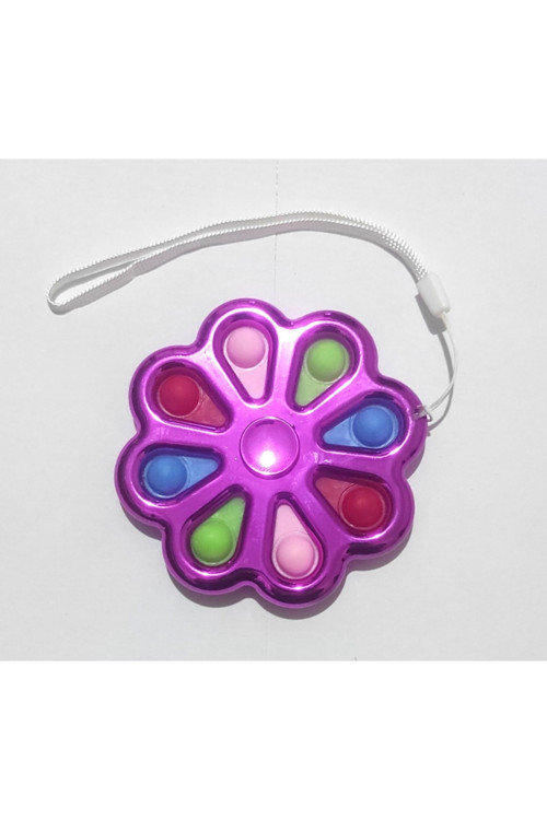 Popit Stres Çarkı 8'Li Fidget Popit Push Bubble Mor