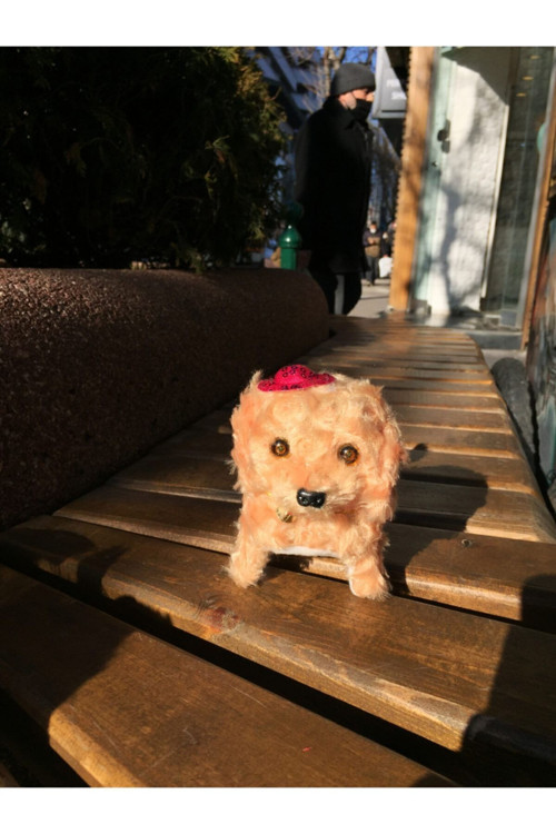 Havlayan, Yürüyen Pilli Oyuncak Peluş Köpek(Açık Kahve Renk)
