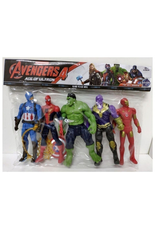 Figür Oyuncak Thanos Örümcek Adam Ironman Hulk Kaptan Amerika 12 Cm 5'Li Set