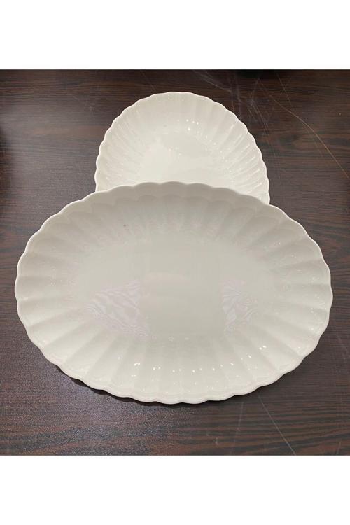 2’Li Bone Luz Kayık Tabak ( 24 Cm )