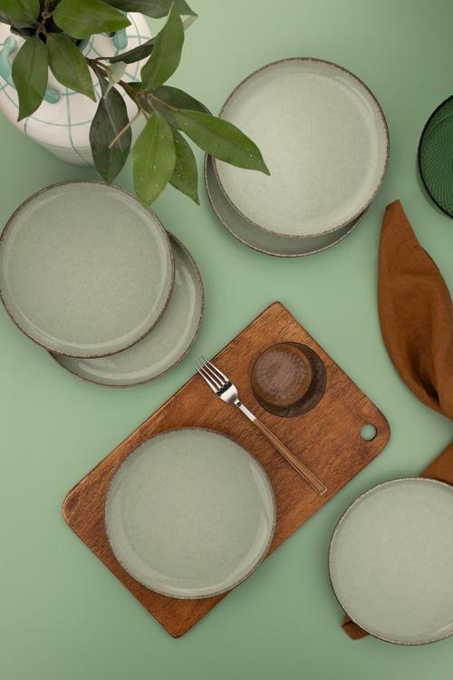 Moderna 6 Parça 19 Cm Düz Tabak Yeşil