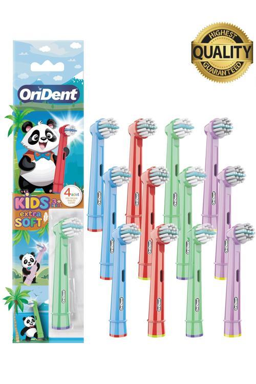 Panda Kids - Çocuklara Özel Oral B Uyumlu 12 Adet Yedek Başlık – Nazik Temizlik Ve Diş Eti Koruması