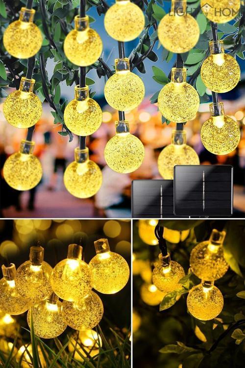 50 Led 7 Metre Sarı Güneş Enerjili Led Işık Solar Bahçe Teras Balkon Ağaç Lambası Aydınlatması