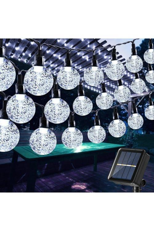 50 Led 7 Metre Beyaz Güneş Enerjili Led Işık Solar Bahçe Teras Balkon Ağaç Lambası Aydınlatması