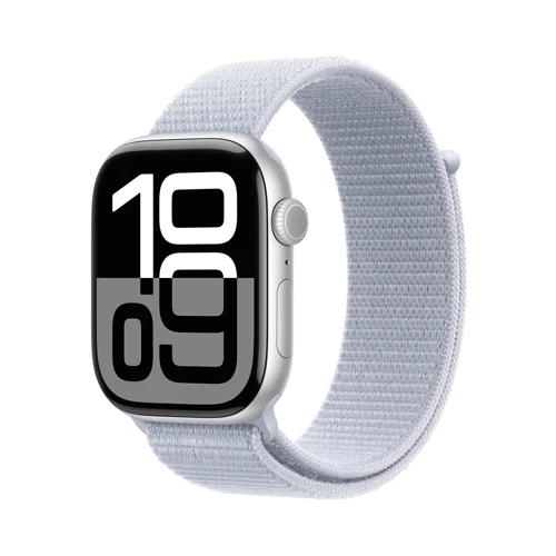 Watch Series 10 GPS + Cellular 42mm Gümüş Alüminyum Kasa Bulut Mavisi Spor Loop MWX53TU/A