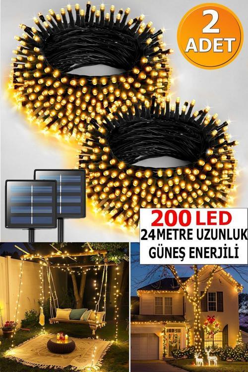 200 Led Solar Enerjili Peri Led Işık Güneş Enerjili Balkon Bahçe Parti Yılbaşı Dekor Işığı