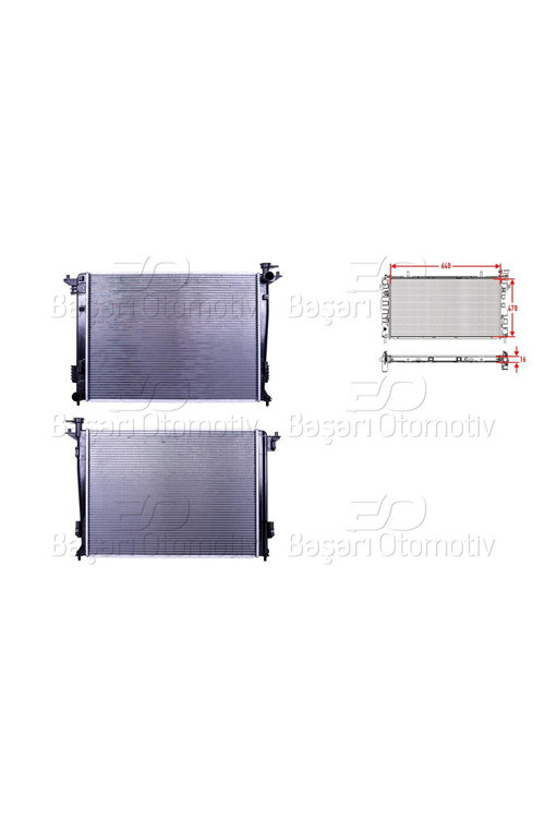 KIA IX35. SPORTAGE. TUSCON 1.6 BENZINLI 10 SU RADYATORU BRAZING MT 640X478X16 MM 25310-2Y500
