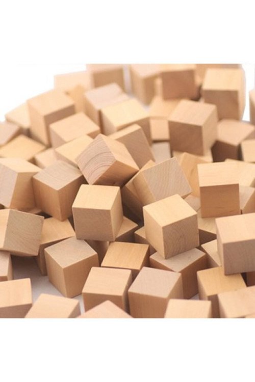 Ahşap Küp Bloklar 1Cmx1Cmx1Cm 100 Adet Doğal Ahşap Küp