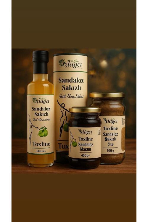 Doğal Toxline Sandaloz Sakızlı Doğal Detoks Seti – Yeşil Elma Sirkesi 500 Ml,Macun 450 G, Bitki Çayı 100 G