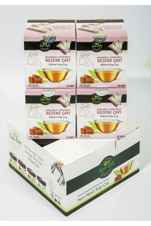 4'Lü Paket Sargılı Anasonlu Kimyonlu Rezene Çayı100Gr(20 Adet)Bitkisel Küp Çay