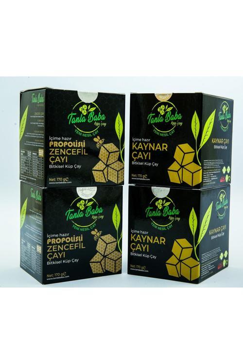 Propolisli Zencefil Çayı 2 Paket Kaynar Çayı 2 Paket 4'Lü Paket Doğal Bitkisel Küp Çay
