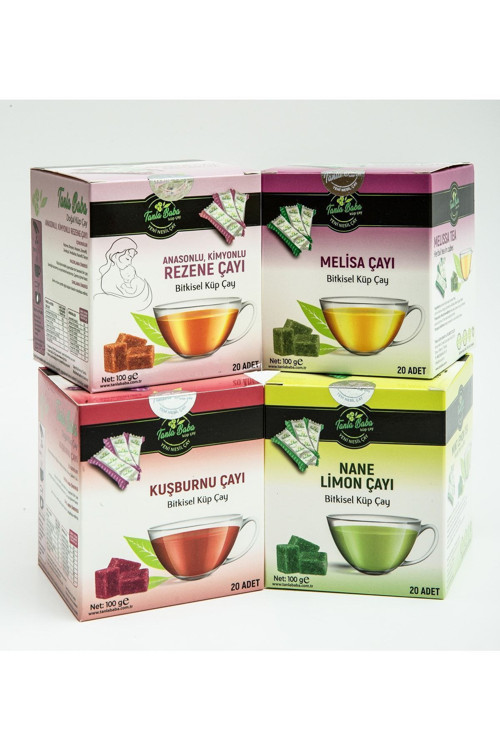 Rahatlama Paketi Küp Çay 4'Li Paket Rezene Kuşburnu Nane Limon Melisa Bitki Çayları