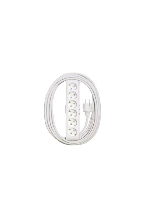 6'Lı 20 Metre Topraklı Çocuk Korumalı Kablolu Grup Priz (3X2.5 Cca)