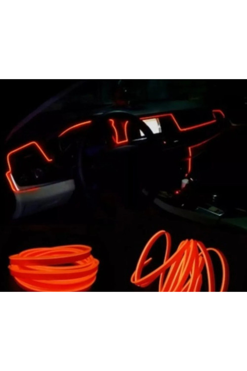 Araç Içi Torpido Şerit Ledi Renkli Ip Neon Led 2 Metre Turuncu Koyu