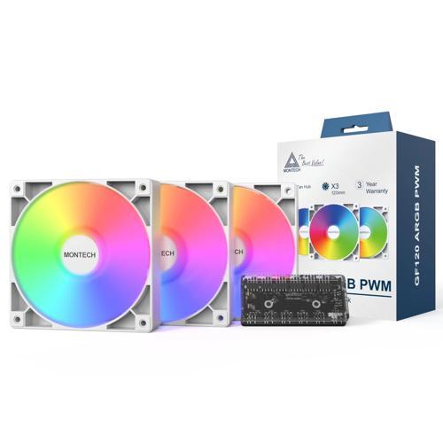 GF120 ARGB PWM Hidrolik Rulman Fanı 800-1600RPM, Düşük Gürültü 25.5dBA, Yüksek Hava Akışı 66