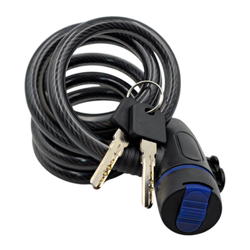 B.H.D BHD00582 150cm 12x3mm Bisiklet Kilidi PVC Kaplı Çelik Halat Anahtarlı