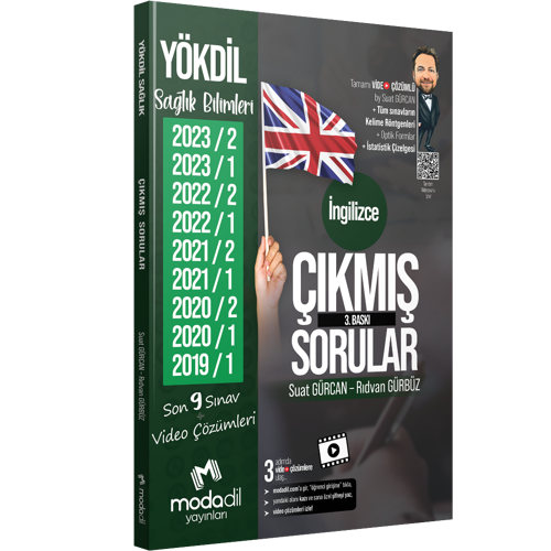 Modadil YÖKDİL Sağlık İngilizce Çıkmış Sorular - Video Çözümlü Modadil Yayınları