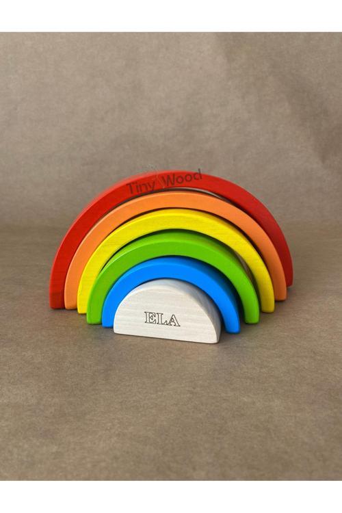 İsme Özel Ahşap Waldorf Gökkuşağı | 6'Lı Pastel Tonlarda Montessori Oyuncağı