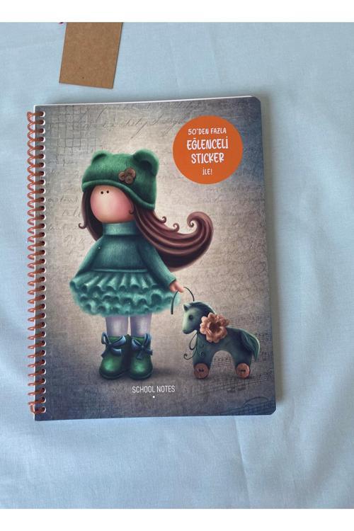 Tilda 16,5X22,5 Cm 80 Yaprak Çizgili Karton Kapak Spiralli Defter + 50’Den Fazla Sticker