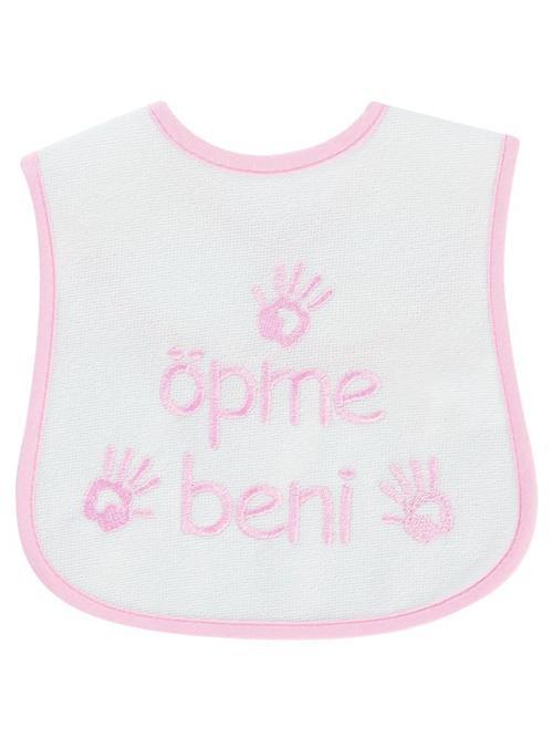 Öpme Beni Nakışlı Mama Önlüğü - PembeStandart