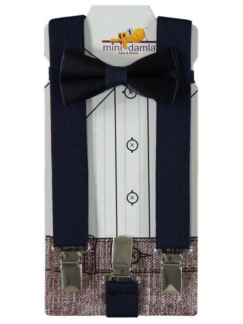 Mınıdamla Papyon Pantolon Askısı Takımı - LacivertStandart