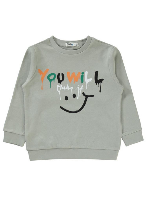 You Will Baskılı 2-5 Yaş Sweatshirt - Gri2-3 Yaş