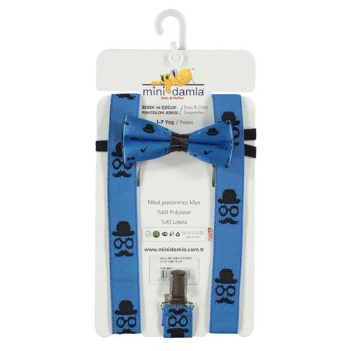 Bıyık Baskı 2-9 Yaş Kemer Ve Askı - MaviStandart