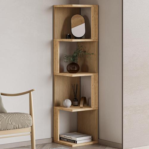 Herry Köşe Kitaplık – Dekoratif Raf Ünitesi, Modern Kütüphane