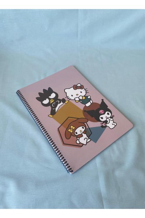 Hello Kitty And Friends Lisanslı A4 Çizgili 80 Yaprak Spiralli Karton Kapak Okul Defteri