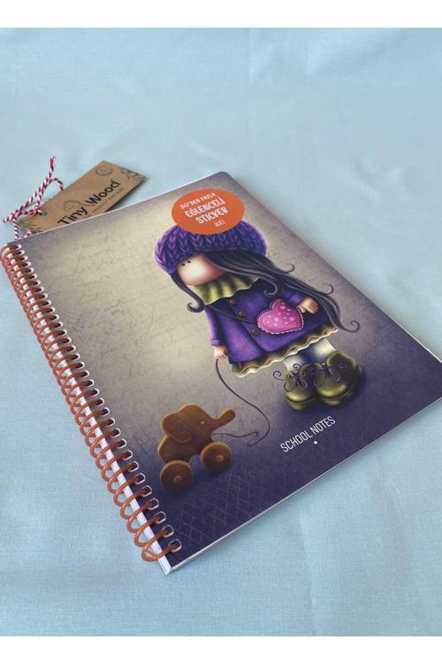 Tilda 16,5X22,5 Cm 80 Yaprak Çizgili Karton Kapak Spiralli Defter + 50’Den Fazla Sticker
