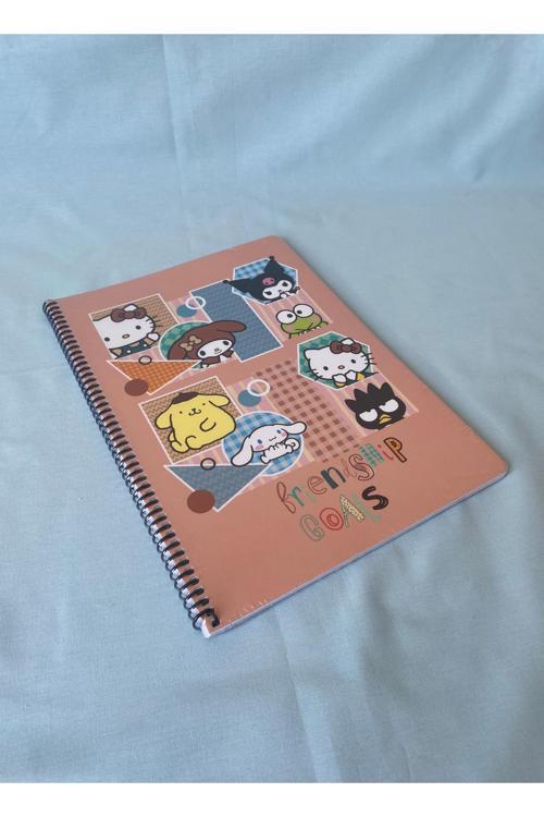 Hello Kitty And Friends Lisanslı A4 Çizgili 80 Yaprak Spiralli Karton Kapak Okul Defteri