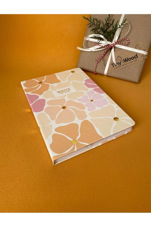 Desenli A5 Çizgili Defter – Sert Kapaklı 96 Yaprak Hediyelik Defter