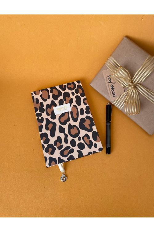 Leopar Desenli A5 Çizgili Defter – Sert Kapaklı 96 Yaprak