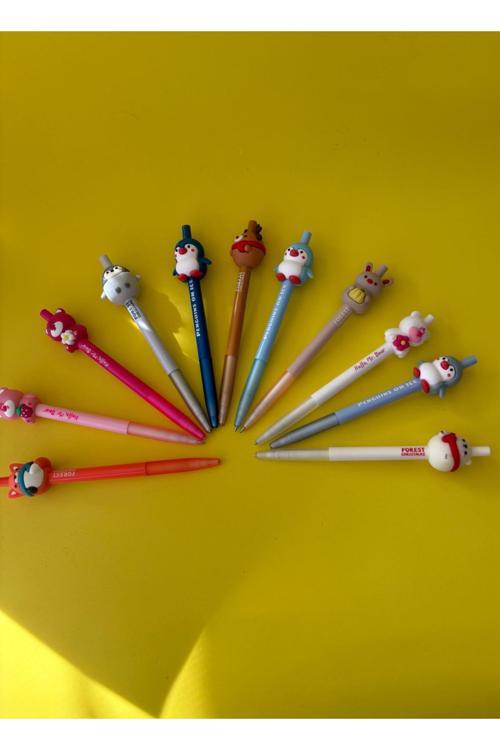 2'Li Hayvan Figürlü Versatil Uçlu Kalem Seti | 0.7 Uç | Okul Hediyesi Kalem