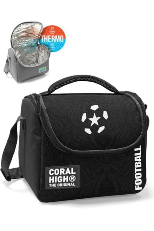 Kids Siyah Futbol Desenli Thermo Beslenme Çantası 22798
