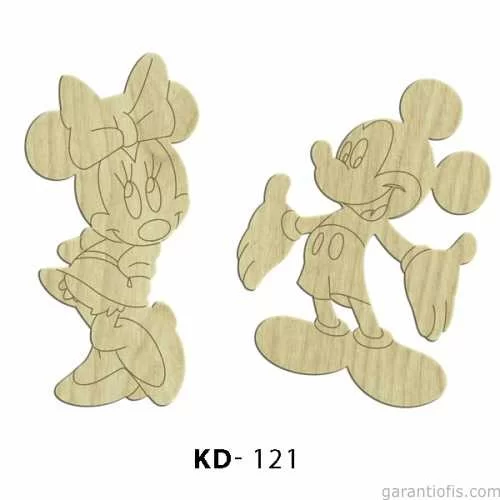 -Art KD 121 - Çizgi Film Karakterleri Mini Ahşap Obje