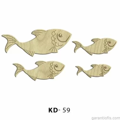 -Art KD 59 - Balık Tasarımlı Dekoratif Mini Ahşap Obje