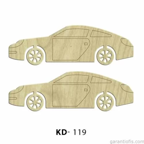 -Art KD 119 - Otomobil Figürlü Dekoratif Mini Ahşap Obje
